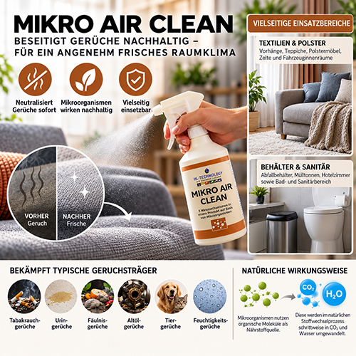 Mikro Air Clean Flasche 500 ml mit Sprayer Messingdüse