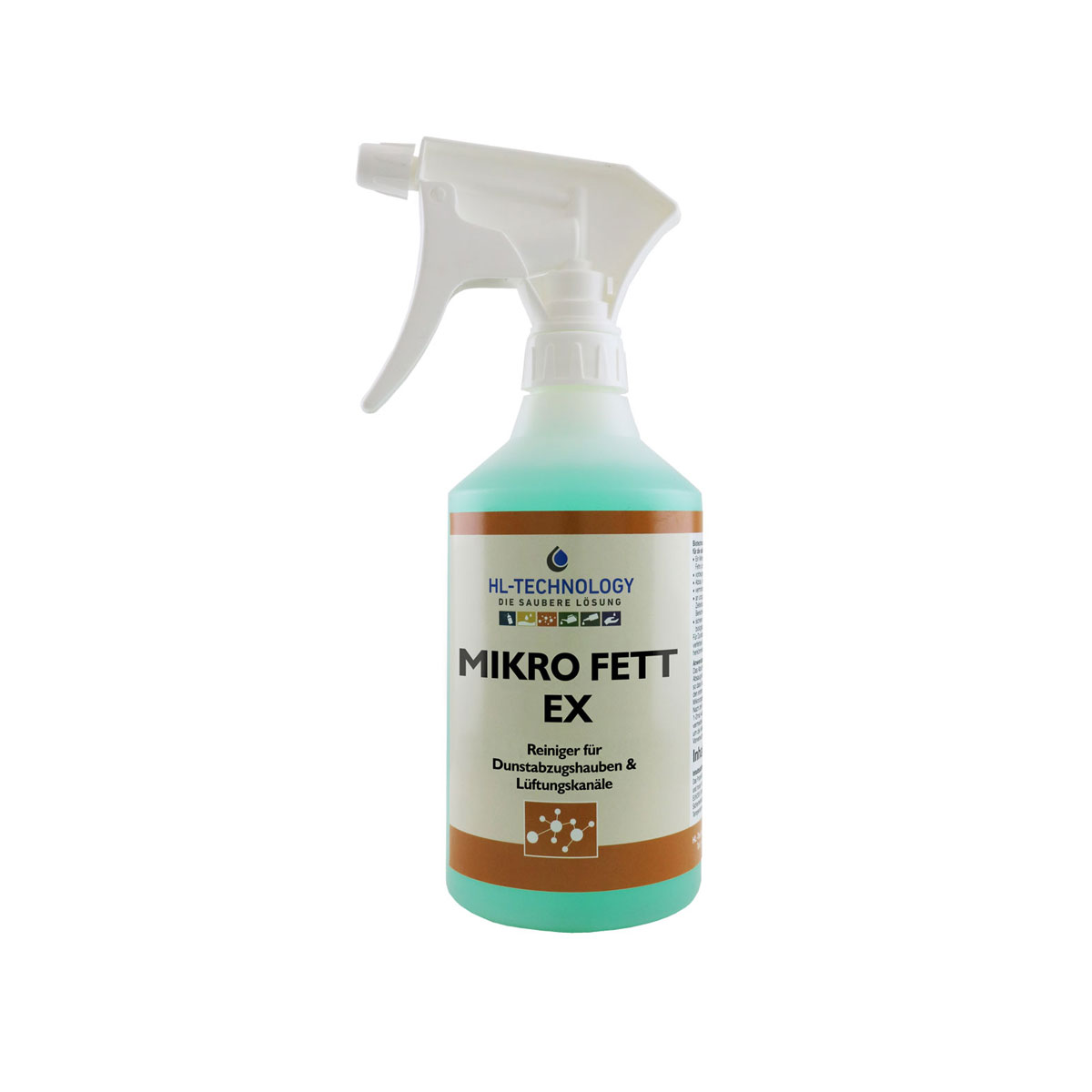 Mikro Fett Ex Dunstabzugshauben Flasche 500 ml mit Sprayer Messingdüse
