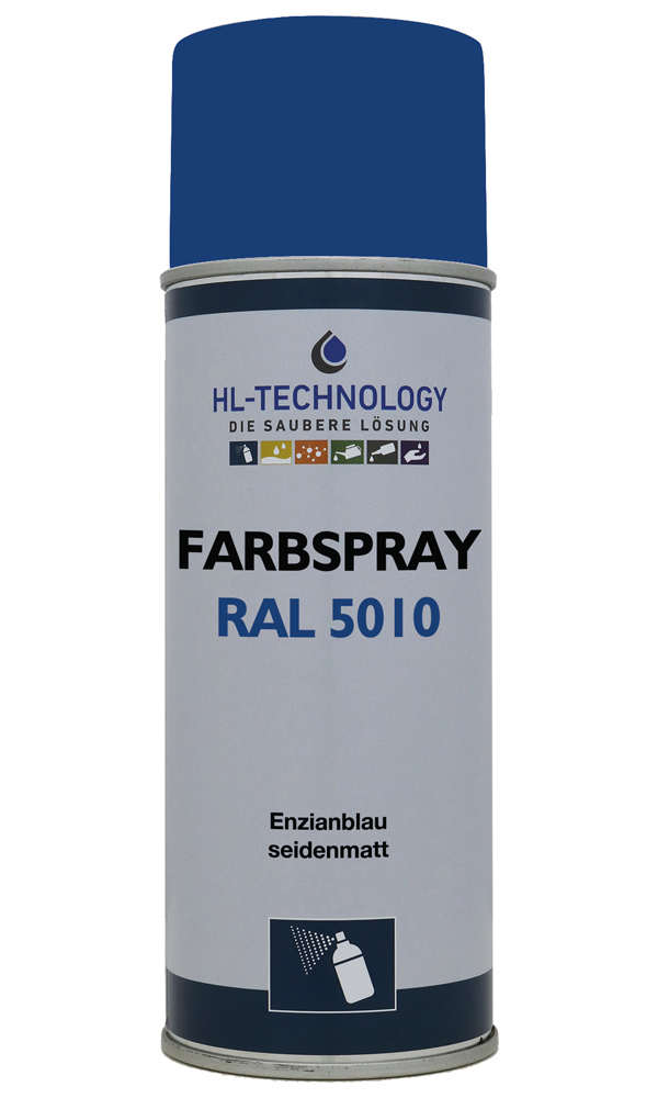 Farbspray Enzianblau RAL 5010 seidenmatt 400 ml Aerosol Dose