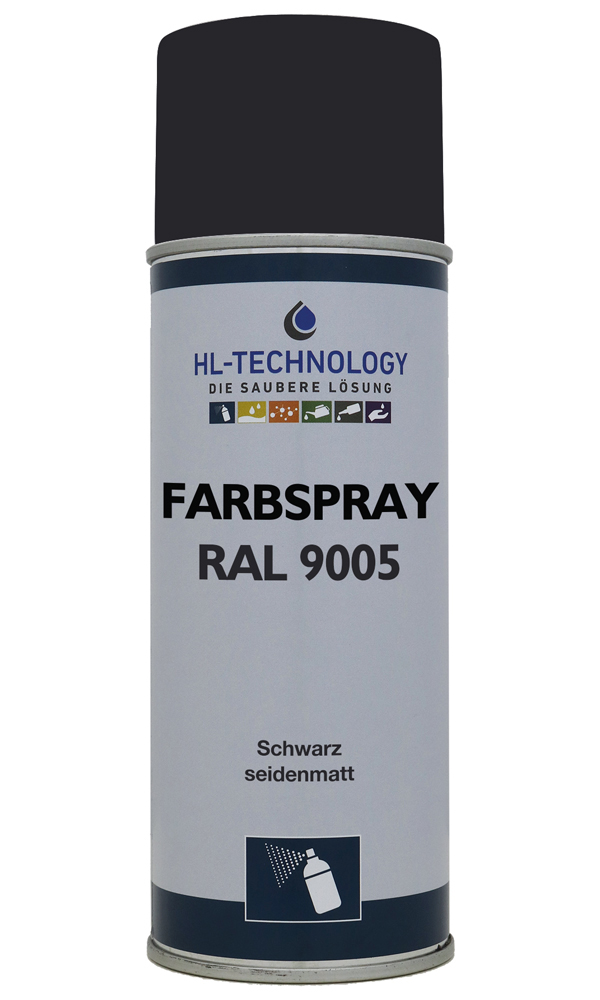 Farbspray Schwarz RAL 9005 seidenmatt 400 ml Aerosol Dose